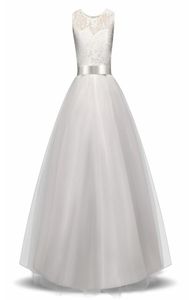 Elegante abito da ragazza di fiori adolescente abito da ballo formale bianco per bambini per bambini abiti lunghi abiti per bambini abiti nuovo tutu principessa t3032208