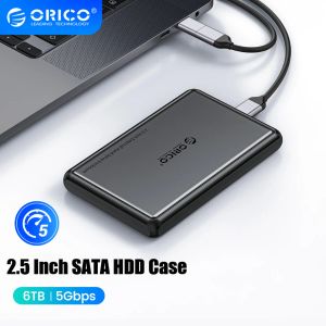 Hubs orico 2,5 tum extern HDD -fodral 5Gbps sata till typec -hårddiskhöljet för SSD HDD PC Laptop Metal+ABS Case Heat Dissipation