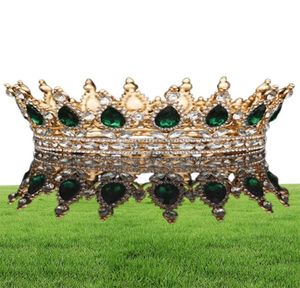 Brud runda tiaror och kronor kristaller bröllop headpieces vintage kungliga drottning kvinnor tävling prom rhinestone hår fascinators orna6248568