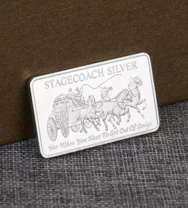 1 OZ American Stagecoach Bar Silver Bar de alta qualidade 999 Silvering Gold Bullion Silvercoin Non Magnetism Holiday Gift Coleção 9476383