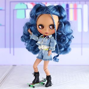 DBS DBS Blyth Doll 16 مشترك 30 سم البشرة الأسود غير اللامع الوجه مجموعة الأزياء مجموعة Doll BJD الهدية 240409