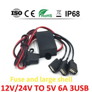 カーパワーコンバーター12V 24Vから5V 6A 30W USB出力電力アダプターDC DCコンバーター