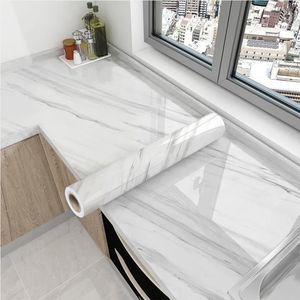 White Marble Contact Paper for Countertops Removable Waterproof Vinyl Self Adhesive Cabinets Peel and Stick Wallpaper forBedroom