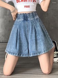 Frauen Shorts M-6xl Plus Size Women Denim Elastic High Taille Wide Bein lose A-Linie Cullotte Sommer lässig Jean Femme