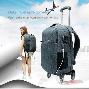 Backpack Professional DSLR Cameratrolley walizka Torba wideo PO Kamera cyfrowa bagaż bagażowy wózek podróżny na kółkach