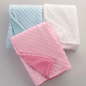 Filtar baby filt swaddling född termisk mjuk fleece vinter fast bomulls täcke spädbarn sängkläder swaddle wrap