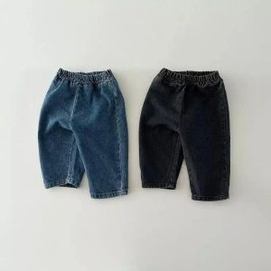 Byxor 2023 Autumn New Baby Denim Byxor Toddler Girl Casual Pants Spädbarn pojkar jeans barn casual byxor barn baby kläder