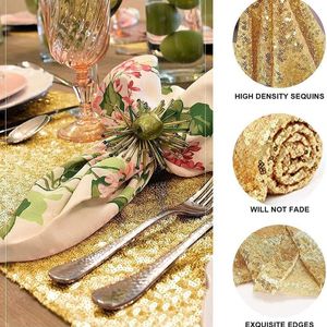 Runner da tavolo con paillettes dorate per decorazioni per matrimoni per la festa di compleanno per baby shower per la festa del ringraziamento del ringraziamento