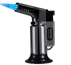 Vindtät utomhus BBQ Torch Lighter Triple Torch Turbo Pipe Gas Jet -tändare Butan Cigarett 1300 C Spray Gun Cigar Kitchen Burne9421248