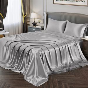 Mulberry Silk Bed Sheet Bedding Luxury para hotel Home Color Solid Queen King Tamanho 1pc Folha de folha de lençóis planos 1pc