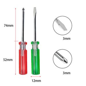 Chave de fenda cruzada com fenda 2pcs para operar parafuso pequeno 3/5/6mm 3*75/5*75/6*100mm Ferramentas de mão de mão plástico Chaves de fenda