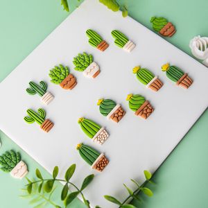 Clay Cutters for Polymer Clay Jewelry Cactus Polymer Clay Cutters for Earrings Jewelry Making Potted Plant Clay Earrings Cutters