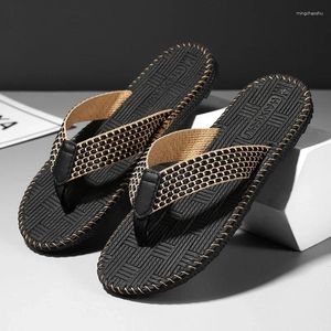 Sıradan Ayakkabı Vanmie Yaz Terlik Erkekler Masaj Plaj Flip Flops 2024 Moda parmak arası terlik için Anti-Slip