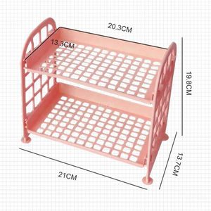 Atıştırmalıklar ve Kırtasiye Depolama Rafı Yeni Katlanır Kozmetik Mücevher Depolama Çift Katmanlı Raf Basit Masaüstü Banyo Organizatörleri