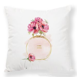 Cross-Border Perfume Flower Creative Design Plush Pillowcase Factory Wholesale Ins Nordic Cushion Lumbar Support Pillows