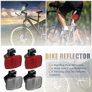 X Autohaux 2/4/10st Bicycle Varning Framre Reflektor Kit Mountain Bike Safety Reflectors Röd vit för styrstolstolpen