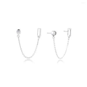 Dangle Earrings Safety Chain 925 Sterling-Silver-Jewelry