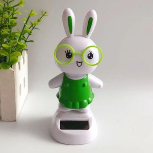 Car Dashboard Toys Cute Swinging Rabbit Dancer Solar Powered Toy Car Interior Ornaments Solar Dancing Toys Desk Windowsill