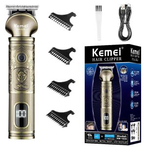 Trimmers Kemei 1635 Metal Rechargeable Men Hair Trimmer Professional Facial Electric Beard Shaping Tool NecklinesヘアカットマシンBaeber