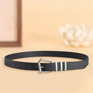 Belts Classic Black Belt Stylish Unisex Jeans With Metal Buckle Adjustable Length Multi Holes Design Faux Leather For Men