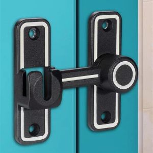 KKFING 90 °/180 ° Dual Purpose Door Latch Skjutdörrlås med lysande dörrspänne Free-Punch Interior Door Metal Bolt