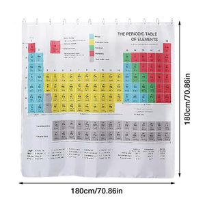 定期的なテーブルシャワーカーテン教育シャワーカーテン定期的な要素カーテンプリントシャワーカーテンバスコルティナデバノ