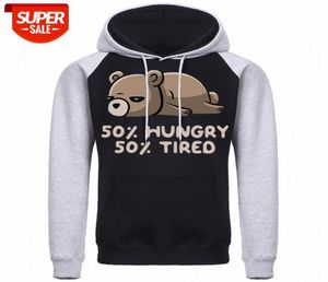 50 aç 50 yorgun tembel ayı kapüşonlu raglan erkek hip hop gündelik sweatshirt sonbahar sokak kıyafeti erkekler moda polar kapşonlu l9093616