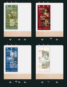 NEU 2023 Light and Shadow Oil Painting Series Acrylkalender Retro One-Way Calender Student LED Message Board Desktop Supplie