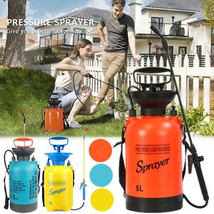 Handtrycksnapsackssprut 5L Sprayflaska för gräsmatta Garden Bil Rengöring Vattenverktyg Justerbar luftpump Gardening Sprayer 240403