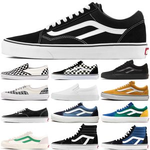 Projektanci Buty Casual Buty Old Skool Skibard Sneakers Black White Mens Womens Mash