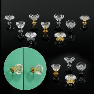 Kristallglasknopf Diamant Form Design Schrank Schublade ziehen Küchenschrank Tür Garderobe Griff Möbel Hardwarezubehör