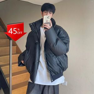 Herrjackor y2k lös kort bomullsrock par bröd bomber jacka casaco moto maskulino män kläder streetwear koreanskt mode