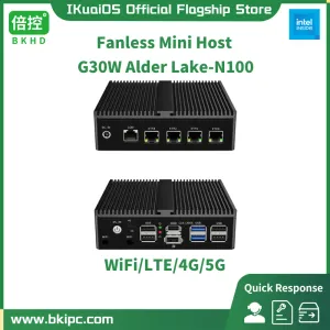 Routers IKuaiOS G30W Fanless Mini Router Firewall Alder Lake N100 4x2.5GbE Expandable WiFi 4G 5G Commercial Supports Pfsense ESXi