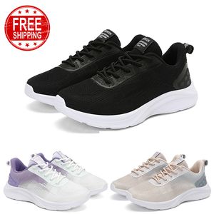 Gratis frakt män kvinnor löparskor låg snörning andas lila svart elfenben herrar tränare sport sneakers gai