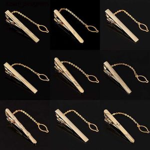 TIE CLIPS MENS METAL Simple Neck Buckle Gold Tie Rod Spuckle Clip Clip Safety Pin rostfritt stål Tie för Business Buckle Fashionable Wedding Y240411