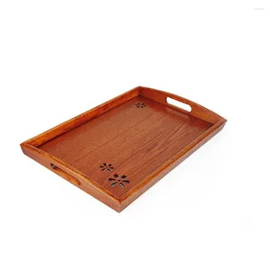 Plates Wood Serving Tray With Handles Vintage Cut-out Cherry Japan Trays Platter For Breakfast Rectangular Charcuterie Boards