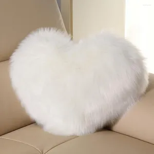 Pillow Heart Shape Lovers Throw Fuzzy Long Faux Fur Decorative Sofa Car Home Office Bedroom Decor Plush