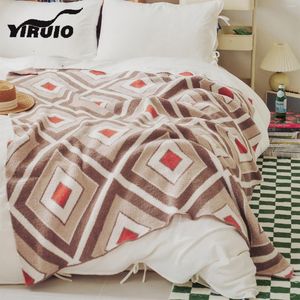 Cobertores Yiruio Geométrico Planco Plaid Blanket Super macio aconchegante decoração de casa de decoração de cama de malha jogue moderno Quilt quente