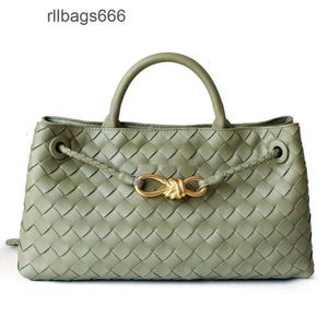 Bir Lady Bags Bottegs Venetass Çantası Yüksek Kaliteli Cowhide Batı/Doğu Andiamo Totes Yeni Tote Metal Halat Tokası Dokuma Kadınlar Deri Çanta QW7C