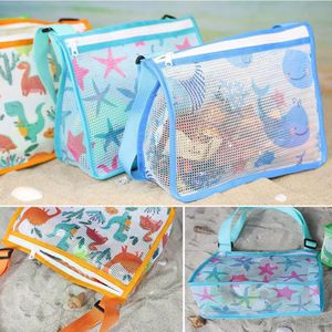 Bolsa de malha de brinquedos de praia Kids Shell Storage Bag portátil Seahell Mesh Toys de areia ao ar livre meninos meninos Acessórios para toalhas de piscina