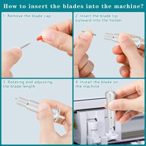 5PCSビニールカッタープロッターカッティングブレードを備えたHuhao Blade Holder 30/45/60度アクセサリードリルビットミマキツール