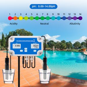 WiFi Temp Ph ORP Controller Meter Water Quality Analyzer Data Logger Ph Tester Smart Remote Online Monitor för pool