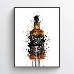 Retro Whisky Przebudzenie na płótnie Piwo napój bezalkoholowy vintage plakaty i grafiki na ścianie obrazek pubowy bar domowy dekoracje kasyna