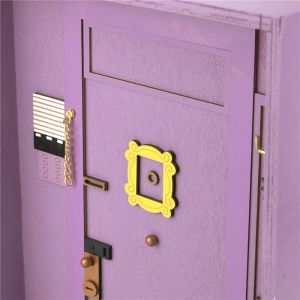 Wooden Purple Door Hanger Friends Home Decor TV Show Friends Key Holder Door Holder Porch Wall Hanging Key Storage Tool