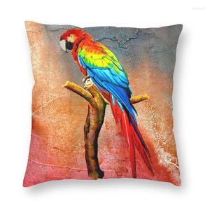 Kudde Pretty Macaw Parrot Bird Cover 45x45 Decoration Print Animal Throw For Living Room Två sida