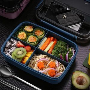 Wydzielacze 1PCS Pudełko na lunch z łyżką widelca o wysokiej pojemności bento pojemniki bento przenośne studenci mikrofalowe