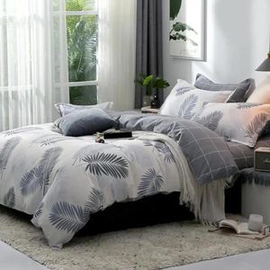 Sängkläder sätter bladtryckt lakan kudde fodral täcke täcke täcke set hemtextiler