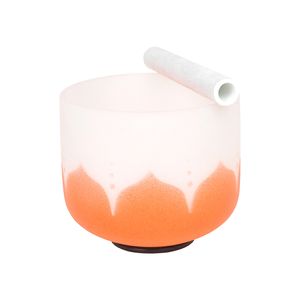 8 -дюймовый белый апельсиновый дизайн цветок chakra matte quartz crystal pingal plate free mallet кольцо йога медитация
