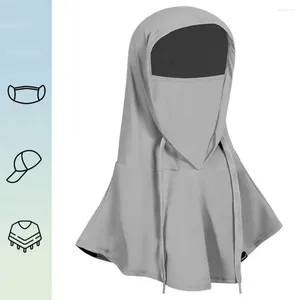 Scarves Sunshade Hat Full Face Mask Outdoor UV Protection Wide Brim For Women Sunscreen Korean Style Silk Cap