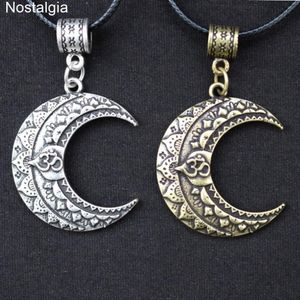 Nostalgie Om Yoga Mond Halskette Wicca heidnische Juwelei Mandala Lotus Blume spiritueller Schmuck Hexerei Anhänger2689